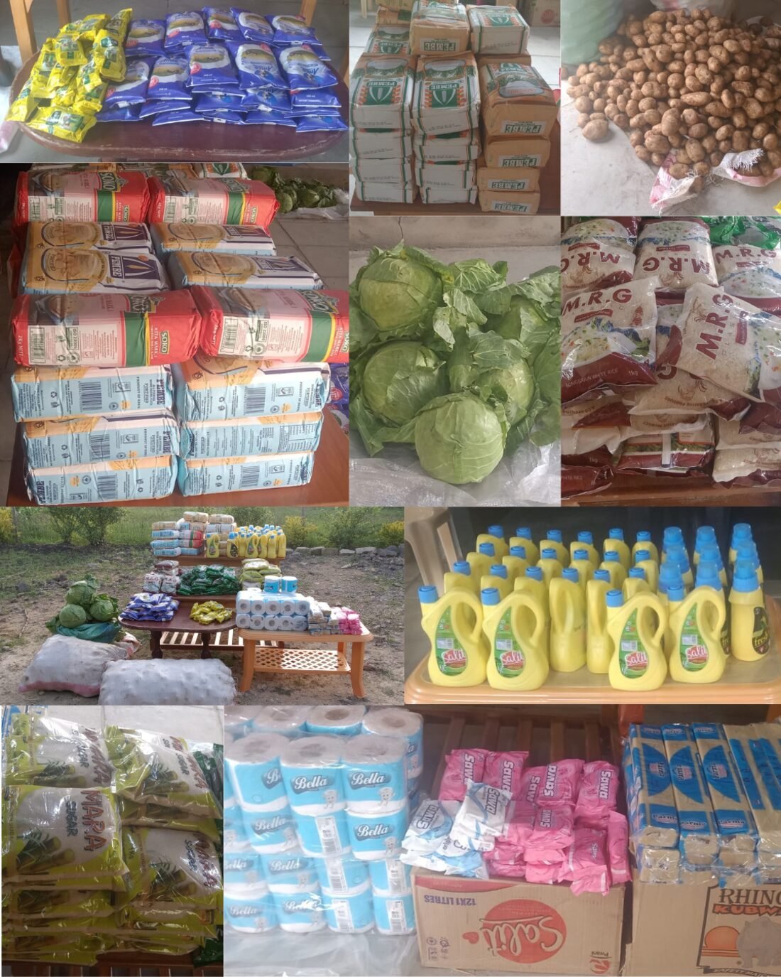 Food staples and household supplies distributed to families in Kenya by Global Abiding Hope